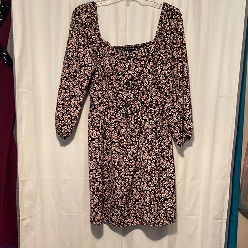 Floral Black and Pink Dress